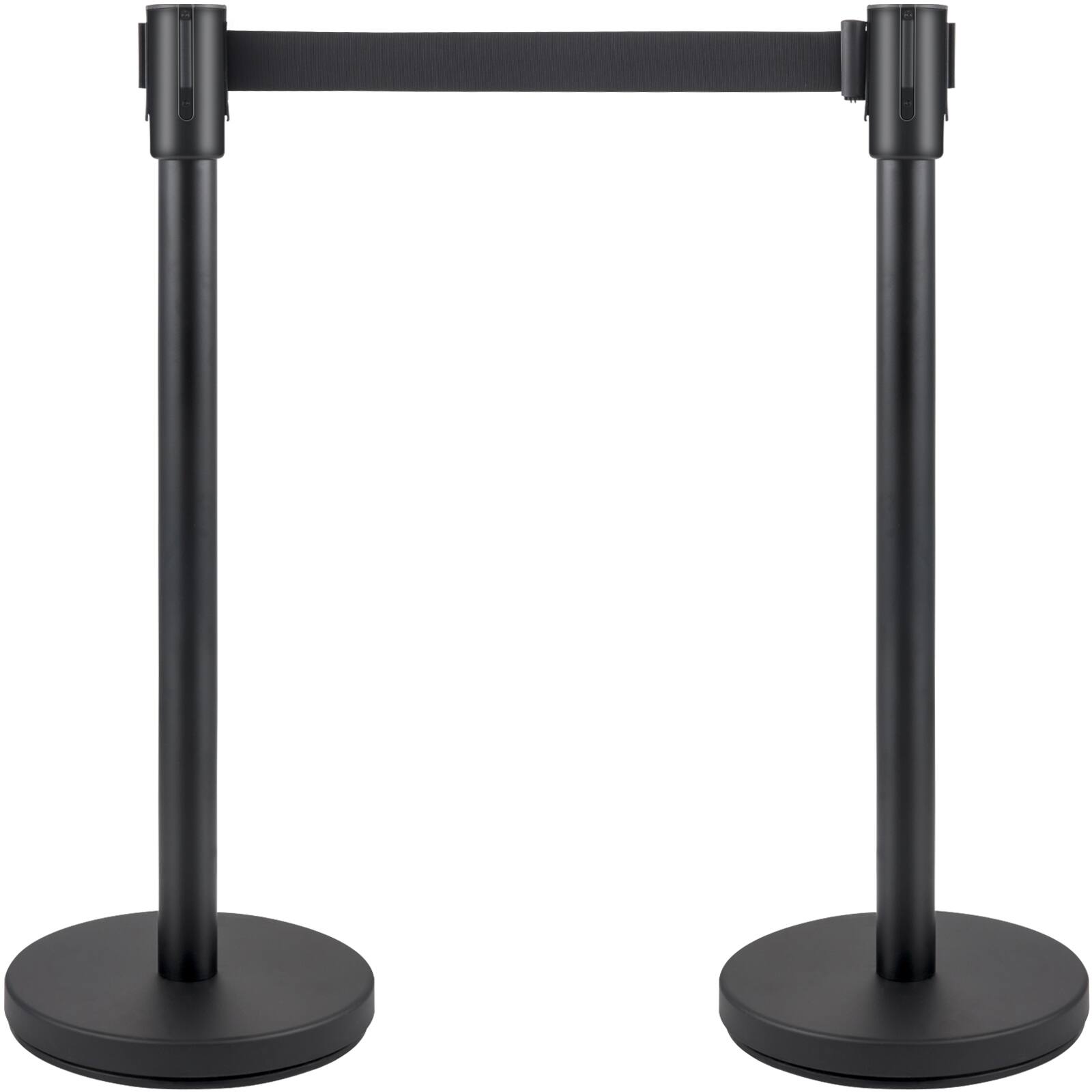 Alt View 5. VEVOR - Crowd Control Stanchion, Set of 4 Pieces Stanchion Set, Stanchion Set with 6.6 ft/2 m Black Retractable Belt - Black.
