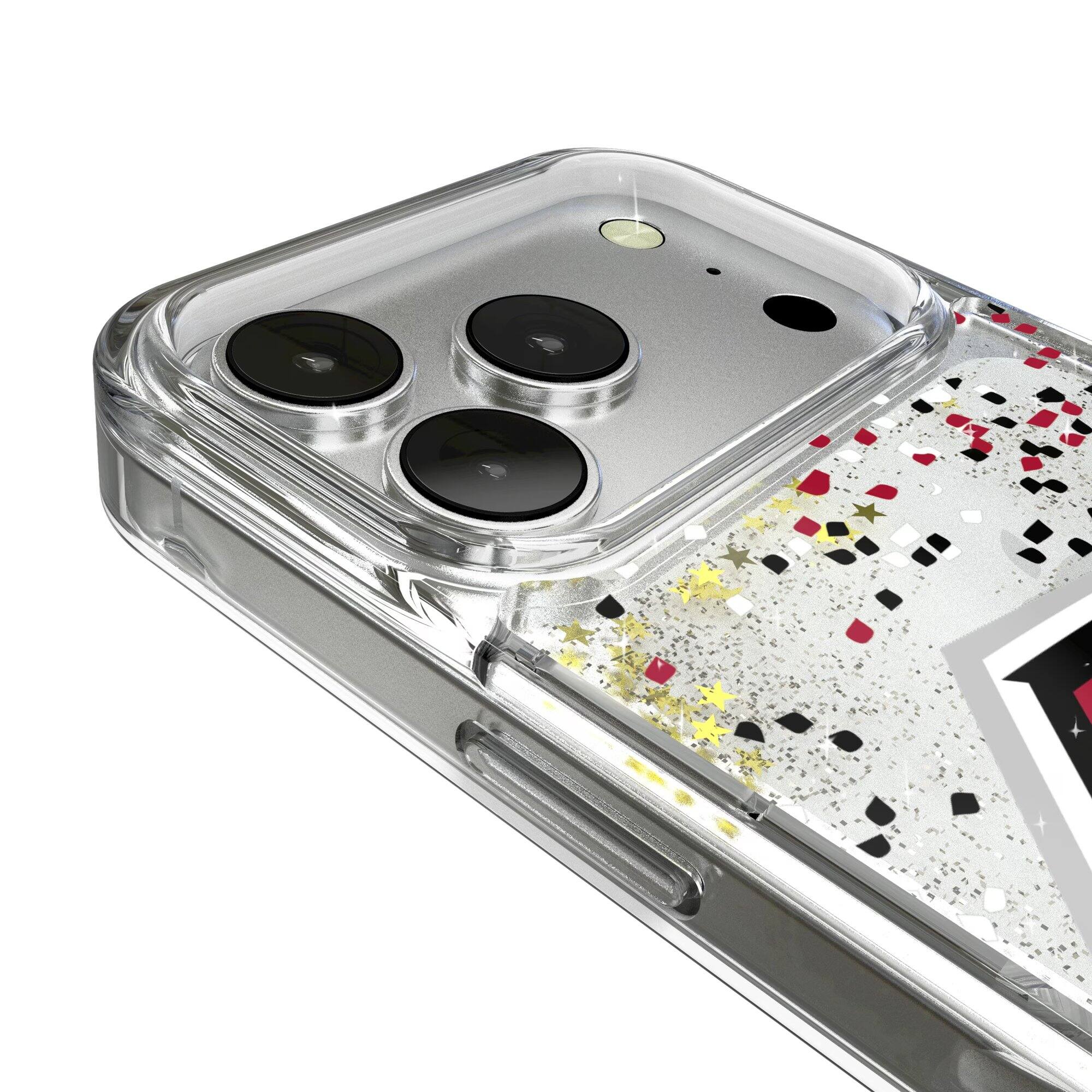 Alt View 2. Keyscaper - Atlanta Falcons iPhone Glitter Case with Confetti Design - 15 - Multicolor.