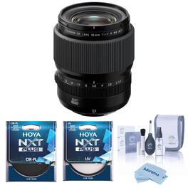 Bundle - Fujifilm - Fujinon GF 55mm f/1.7 R WR Lens, with 77mm UV CPL Filters