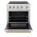 Angle. ZLINE - 30 in. Wide 4 Elements Autograph 4.2 cu. ft. Paramount Freestanding Induction Range in Satin Steel with Bronze Accents - Satin Stainless Steel.