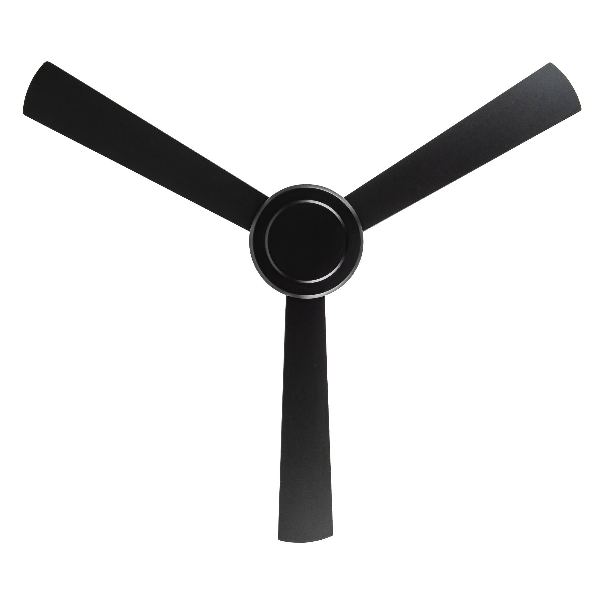 Alt View 4. Vaczon - 52" Industrial Black 6-Speed DC Motor Ceiling Fan with Remote - Black.