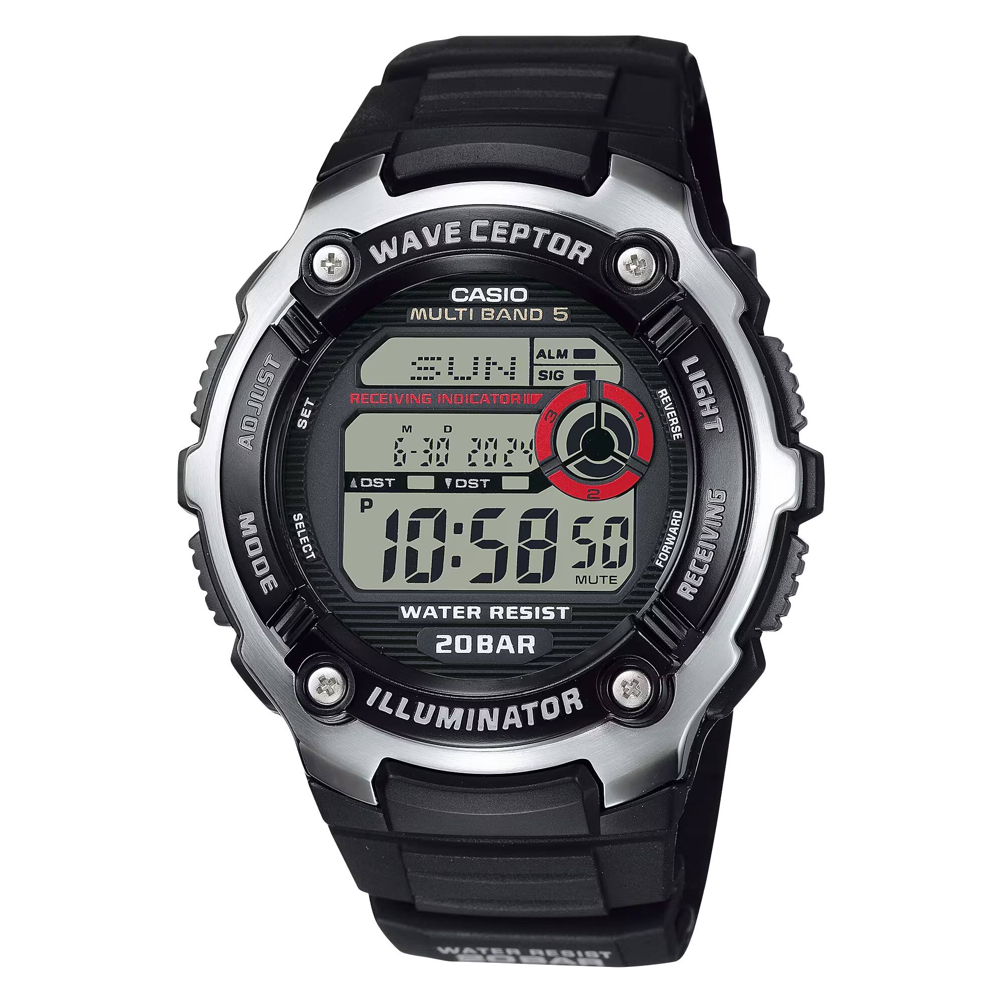Casio - Men's Wave Ceptor Atomic Digital Watch with Dial - WV-200A-1AV - Black