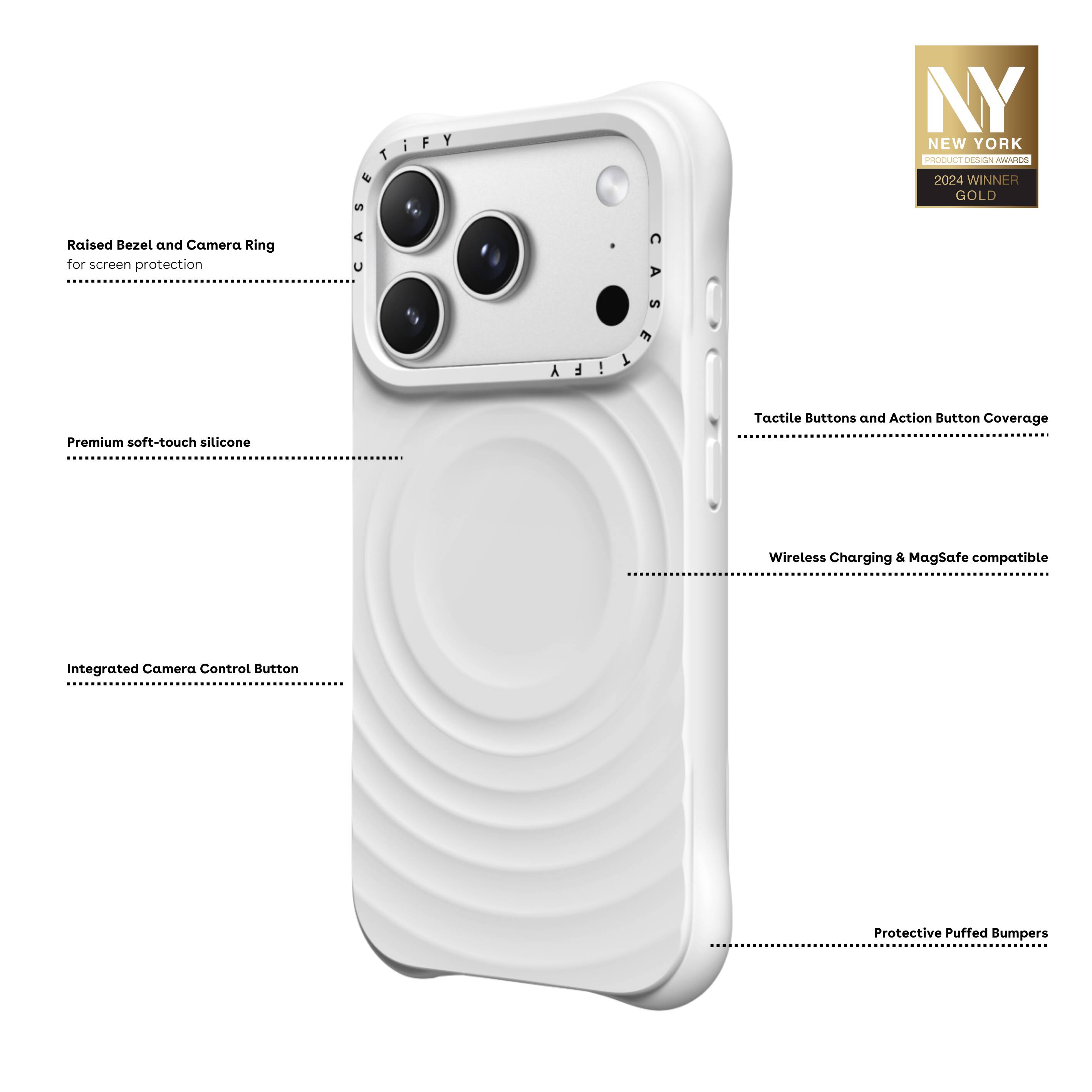 CASETiFY Apple iPhone 17 Pro Ripple Case White CTF-34739842