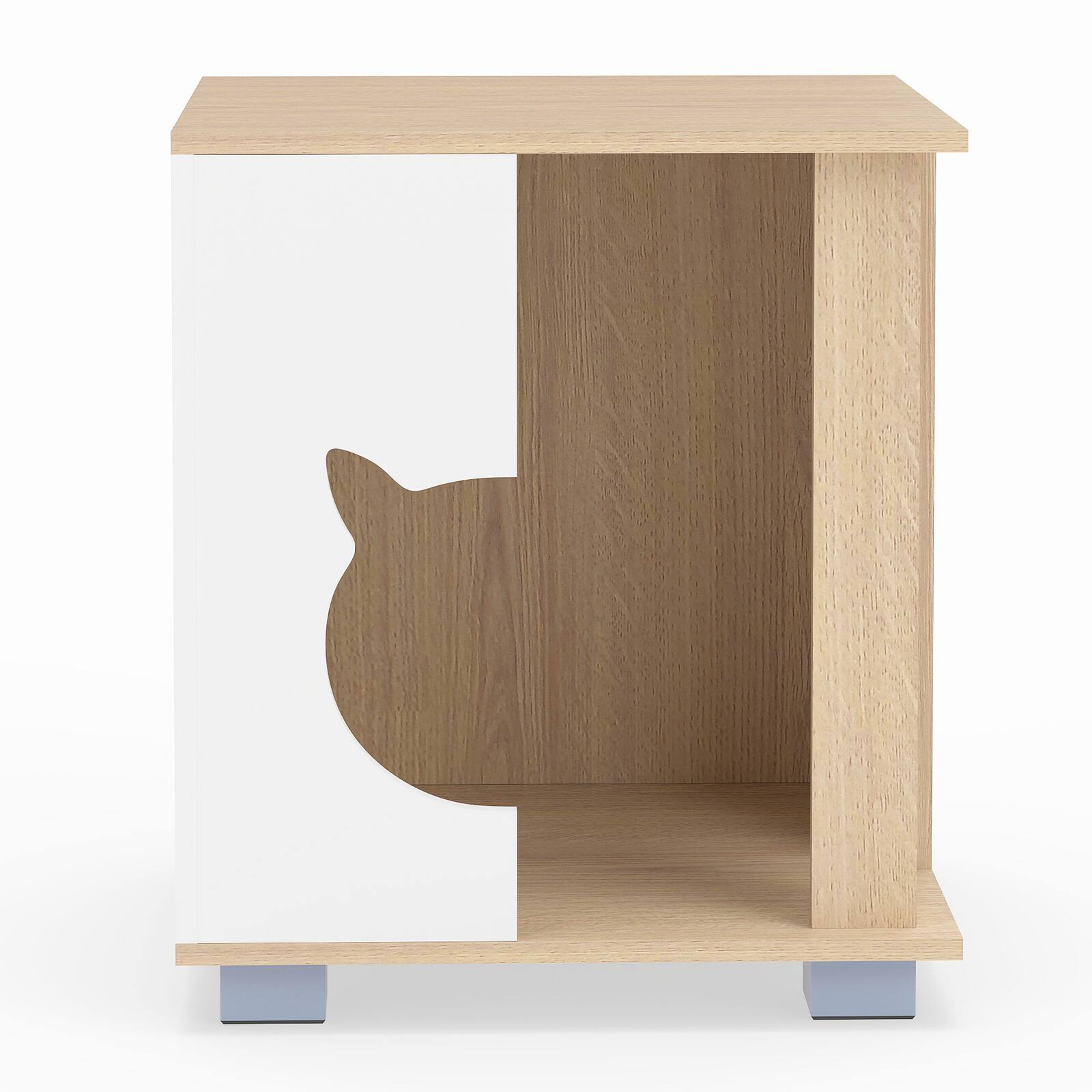 Alt View 9. Gymax - Gymax Cat Bed Side Table w/Head-shaped Entry & Metal Legs Modern End Table Nightstand - Yellow.