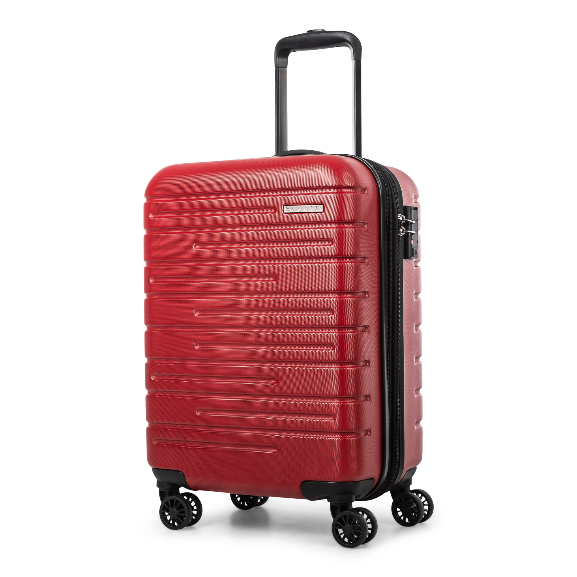 Angle View: Bugatti - Geneva Carry on Suitcase - Red