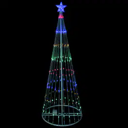 Northlight - LED Lighted Show Cone Christmas Tree Outdoor Decoration - 12' - Multicolor - Multi