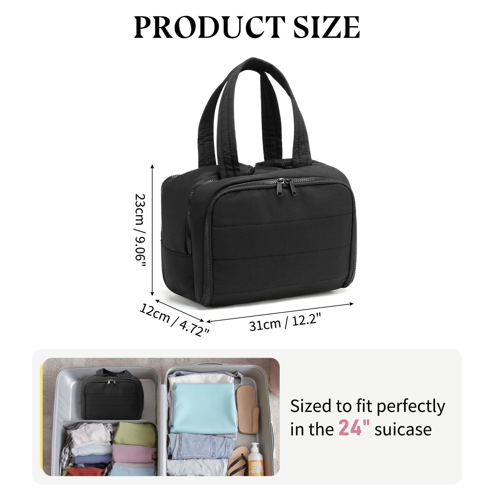PRODUCT SIZE

23cm / 9.06"  
12cm / 4.72"  
31cm / 12.2"  

Sized to fit perfectly in the 24" suitcase