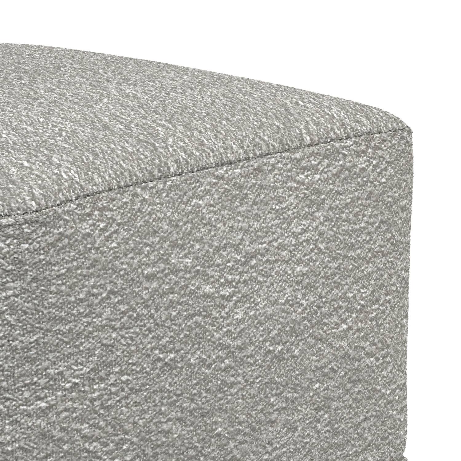 Alt View 2. Simpli Home - Chantal 24 inch Wide Contemporary Pouf in Light Grey Boucle Fabric - Light Grey.