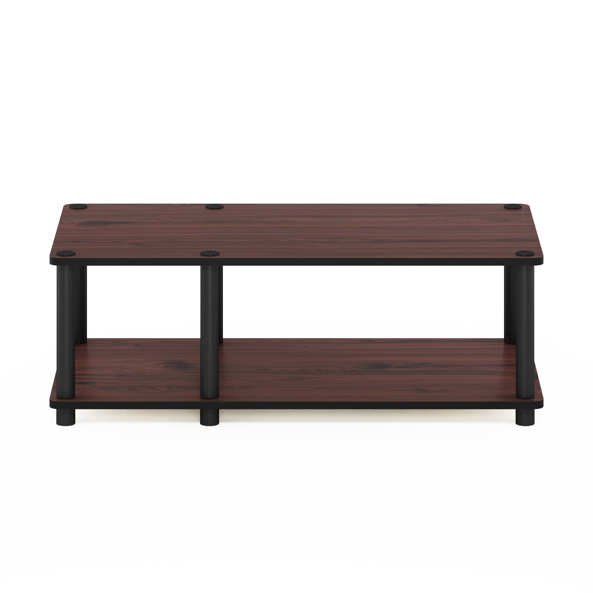 Alt View 2. Furinno - Just No Tools Mid TV Stand, Tube - Dark Cherry/Black.