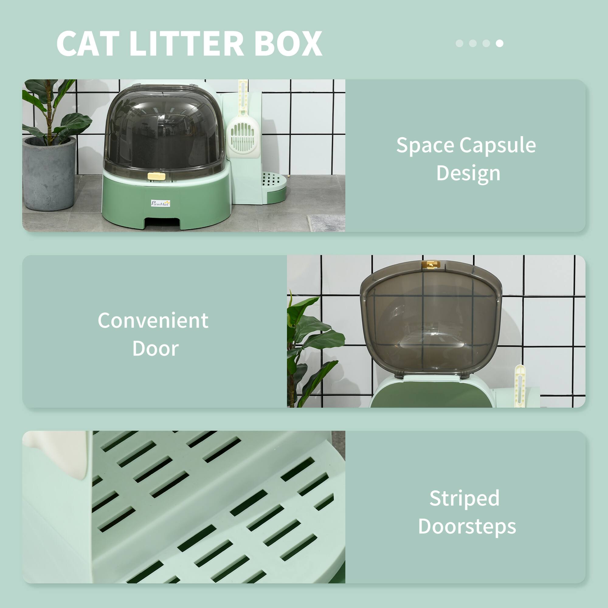 CAT LITTER BOX

Space Capsule Design

Convenient Door

Striped Doorsteps