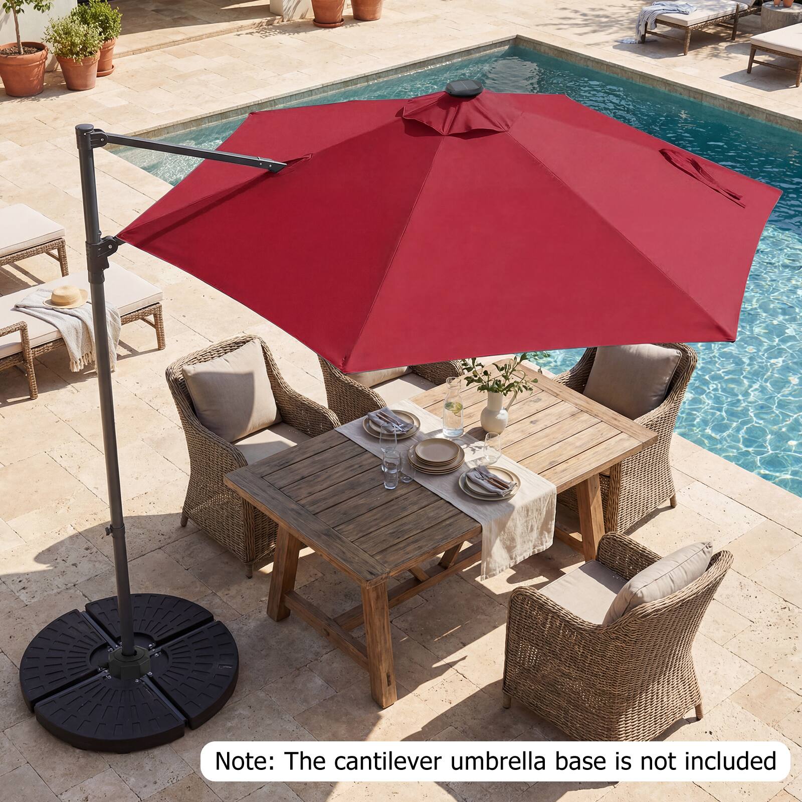 Note: The cantilever umbrella base is not included.