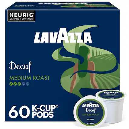 Lavazza Decaf Medium Roast K-Cup Pods, 60 Pods, Keurig Genuine K-Cup Pods