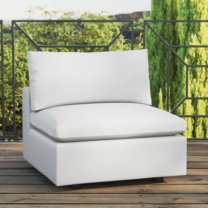 Front. Modway - Commix Overstuffed Outdoor Patio Armless Chair by Modway - White.