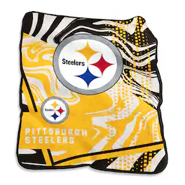 Logo Brands - Pittsburgh Steelers 50" x 60" Swirl Raschel Throw Blanket - Multicolor