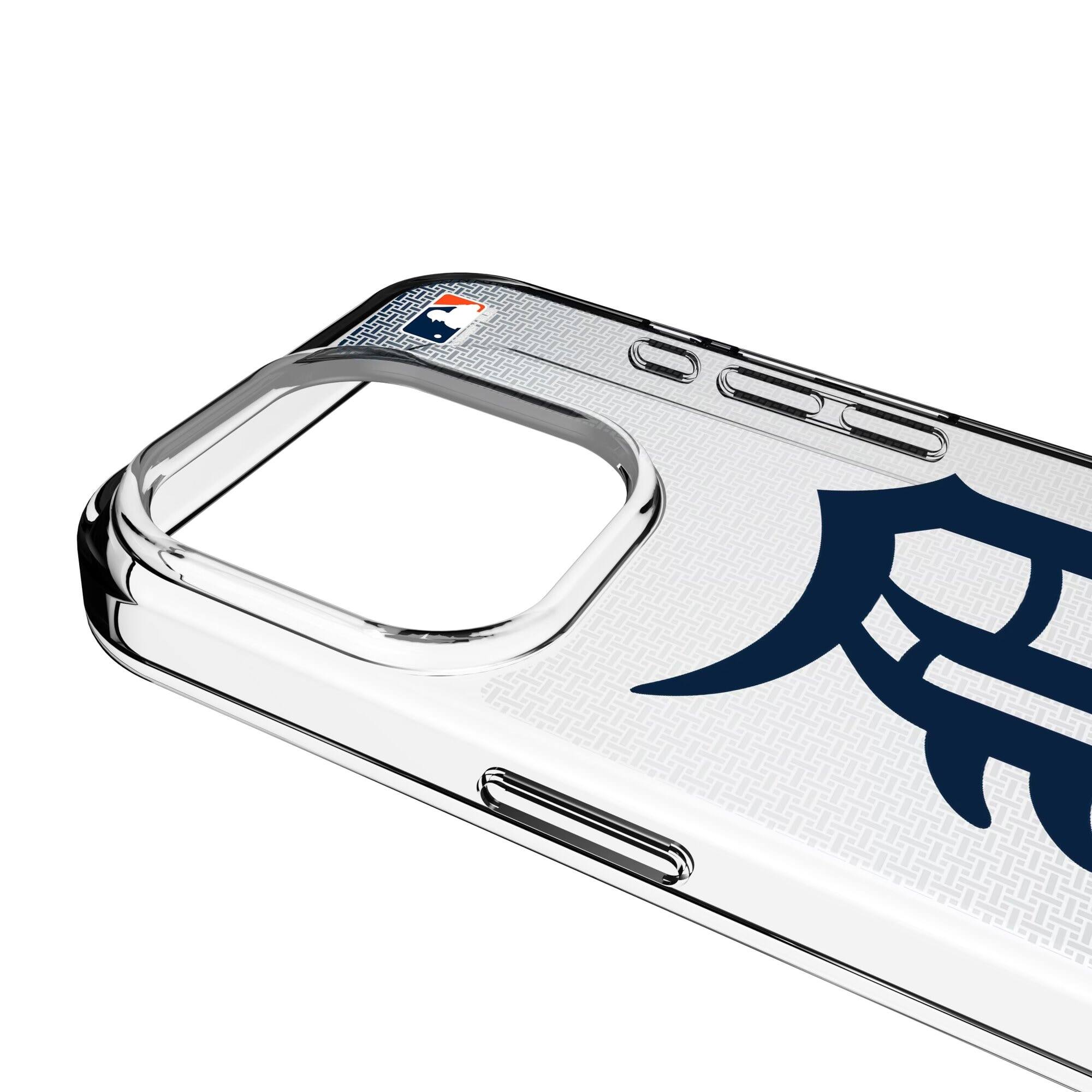 Alt View 2. Keyscaper - Detroit Tigers Linen Logo iPhone Clear Case - 16e - Multicolor.