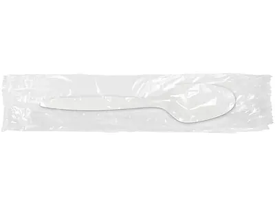 Front. Berkley Square - Individually Wrapped Teaspoon, Medium-Weight, 1,000/Pack - White.