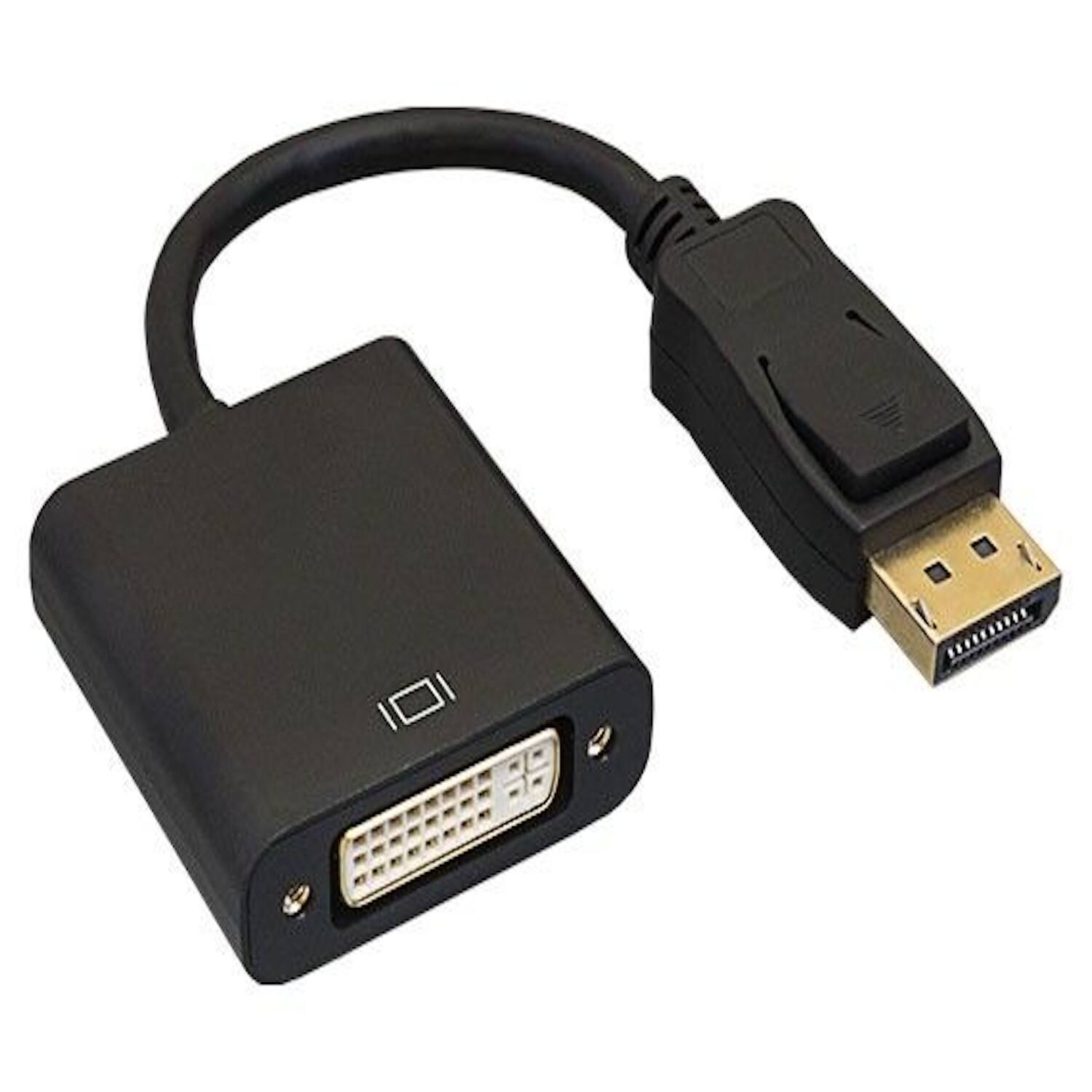Front. Sanoxy - 6.3” Displayport Male to DVI-D Female Adapter Cable with Latches - Black.