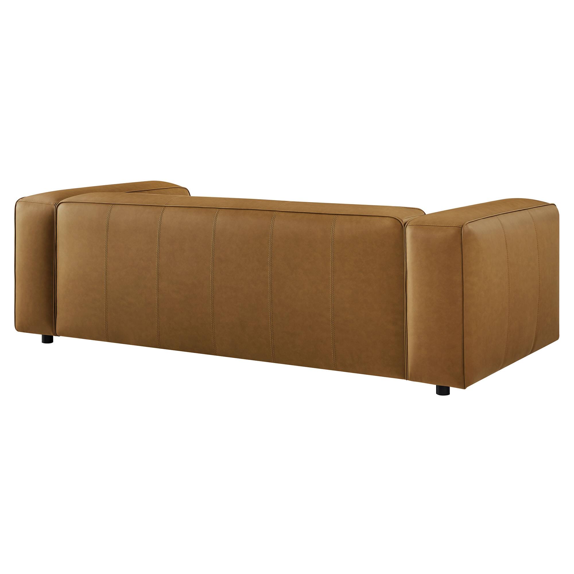 Alt View 1. Modway - Auren Upholstered Vegan Leather Sofa by Modway - Brown.