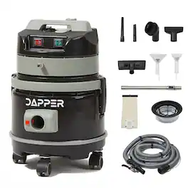 Dapper Supply - Commercial Wet/Dry Vacuum Cleaner with Cold Water Extraction, 1 Gal. Solution & 3 Gal. Recovery Tank - Black