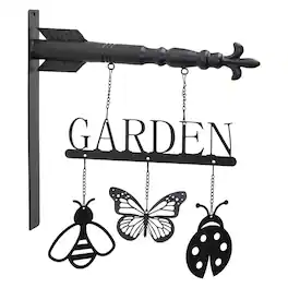 BreeBe - Butterfly Insect Garden Sign 15.5"H - Black