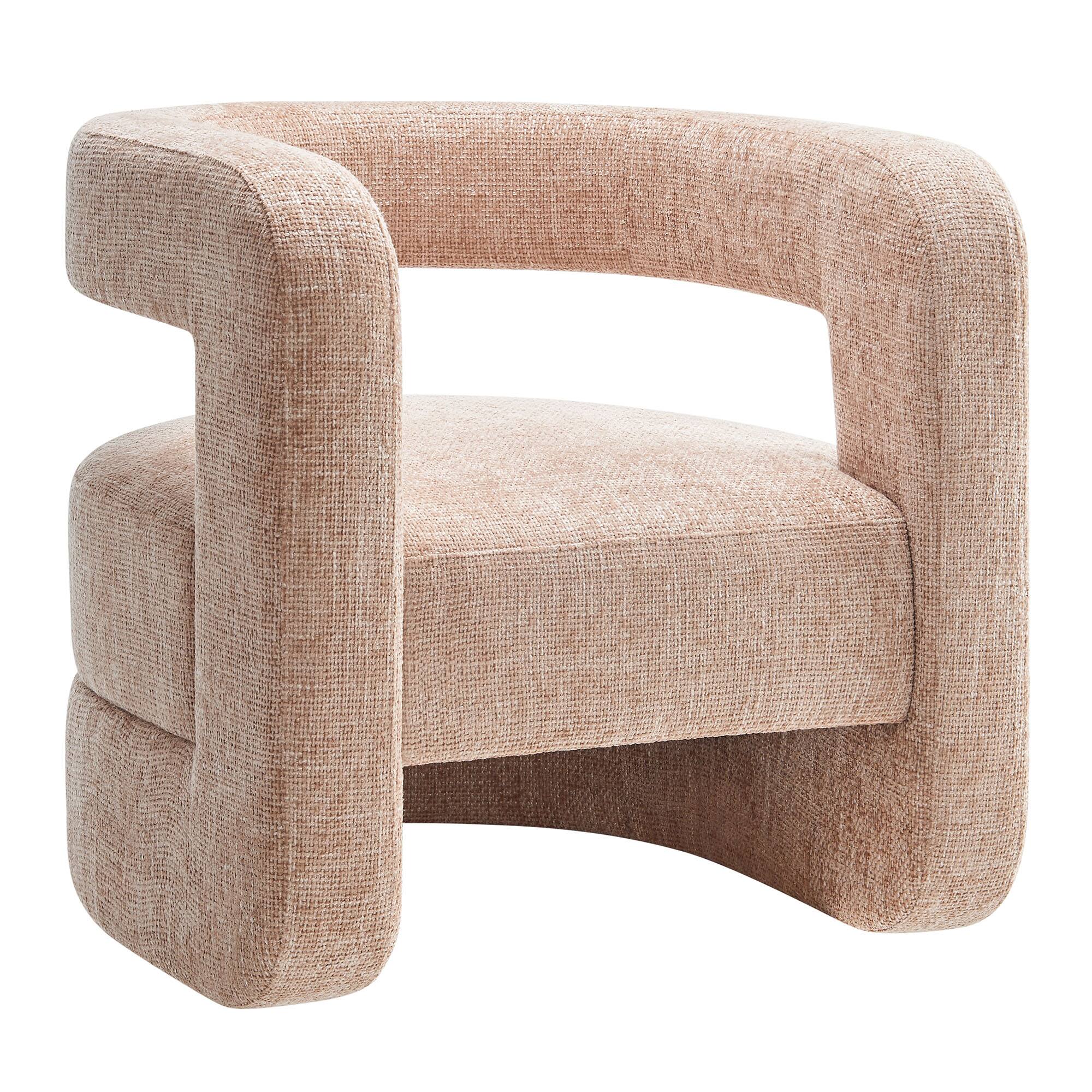 Angle. Modway - Jaylin Upholstered Chenille Accent Chair by Modway - Blush.