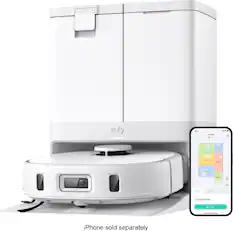 The image features a white device with a remote control on top of it. The device is a Cufy standby mode, which allows users to customize their mode and standby zone. The iPhone is sold separately, as indicated by the image.