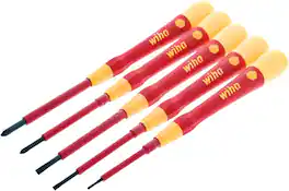 Wiha - 32085 Insulated PicoFinish Precision Screwdriver Set, 5 Piece, Black Oxide - Multi