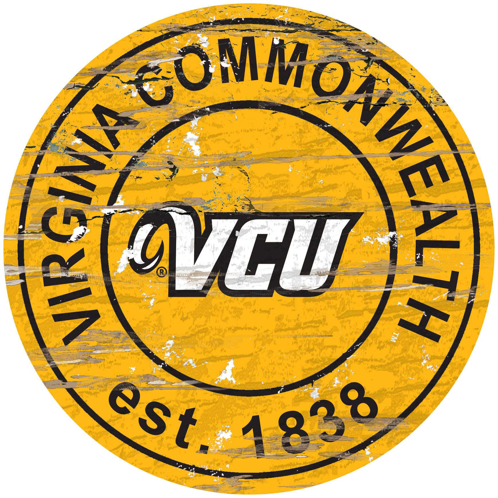 VCU Rams 23.5" Distressed Round Sign