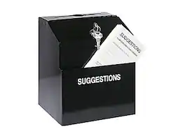 Vertiflex - Locking Steel Suggestion Box - Black