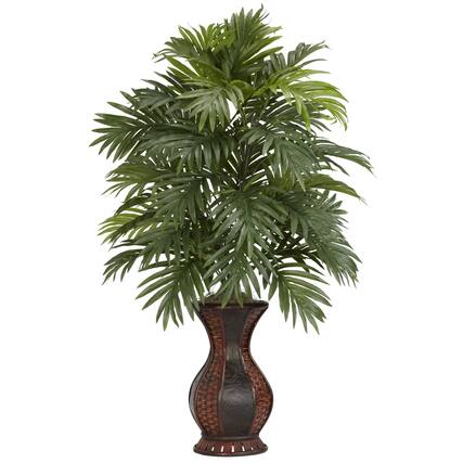 Front. BreeBe - Areca Palm w/Urn - Green.