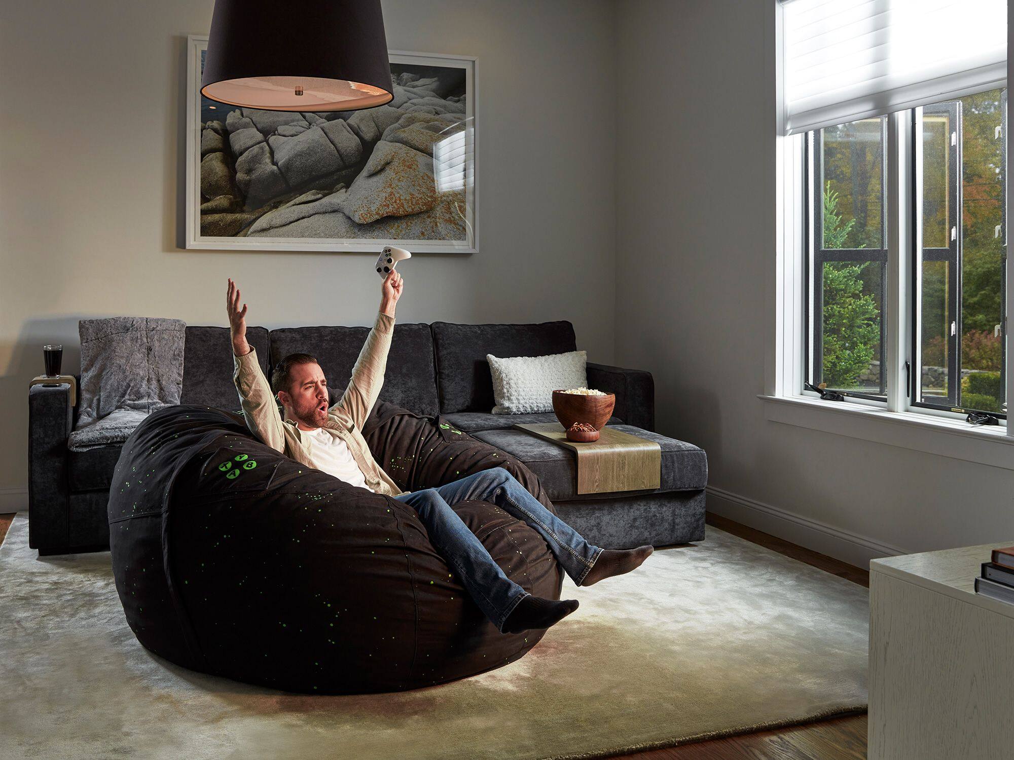 Alt View 18. Lovesac - Xbox Bundle - XBox Series S Limited Edition Supersac 3mo Ultimate Game Pass - Black.