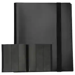 Unique Bargains - 9 Pocket Trading Card Binder, PU Cover 540 Side Loading Card Album Folder for TCG Game Sports Cards - Black