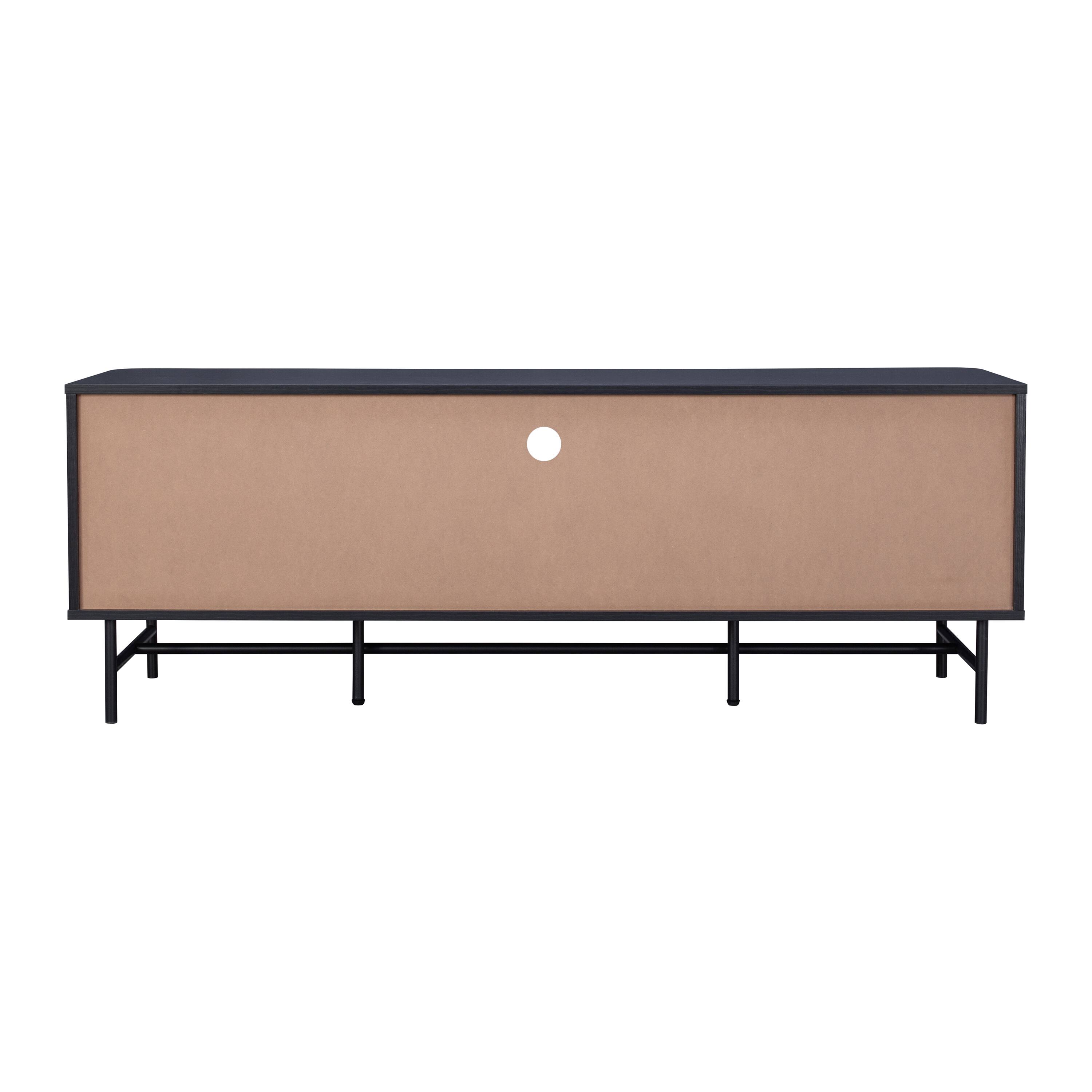 Alt View 5. CorLiving - TV Stand / Media Console with Curved Fluted Doors for TVs up to 65" - Black.