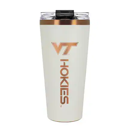 Front. Great American Products - Virginia Tech Hokies 30oz. Big Slim Tumbler - Cream.