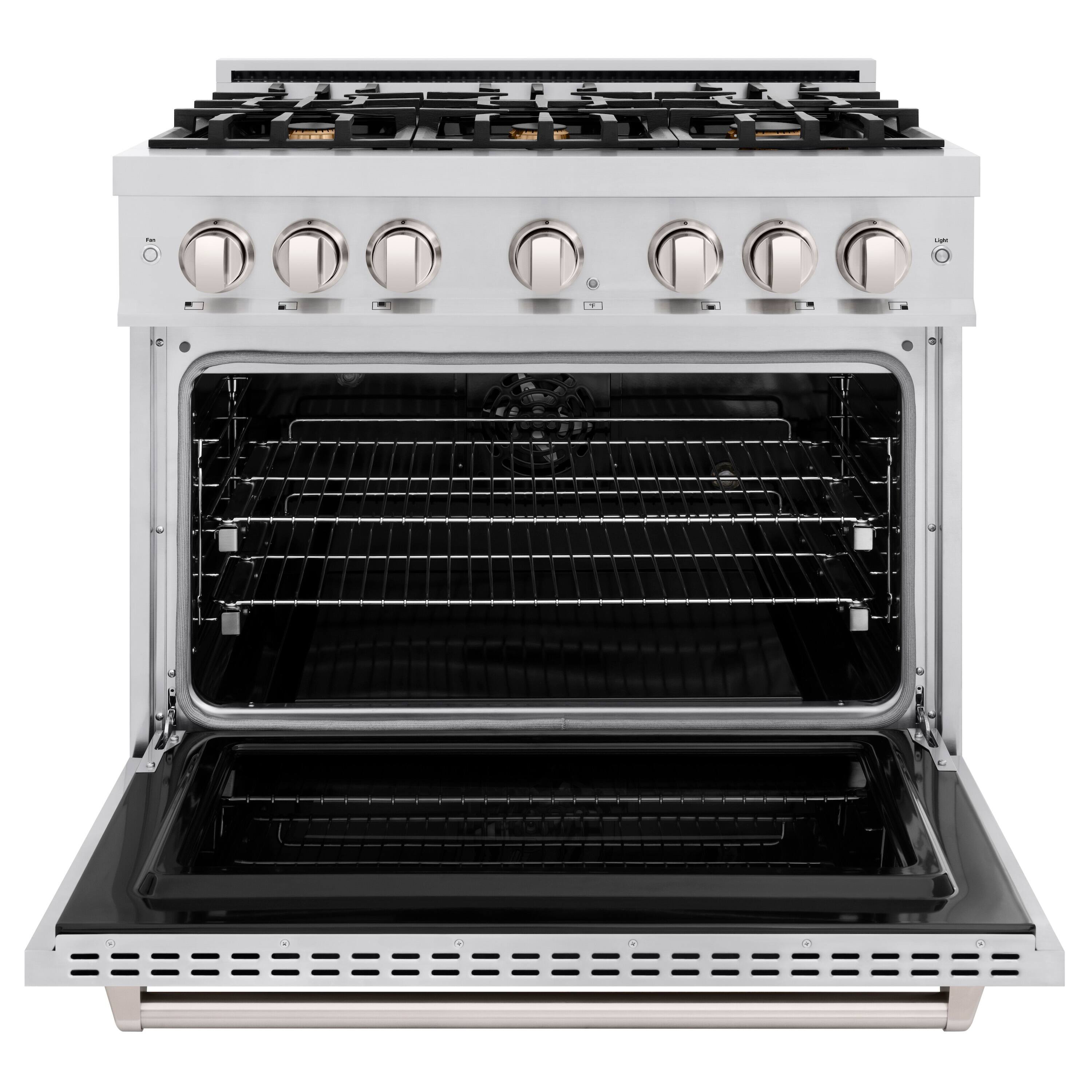 Alt View 1. ZLINE - 36" Classic Dual Fuel Range with 6 Brass Burners and Convection Oven (CDR-BR-36) - Stainless Steel.