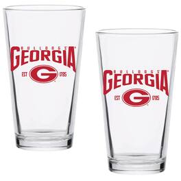 Indigo Falls - Georgia Bulldogs Two-Pack 16oz. Established Pint Glass Set - Multicolor