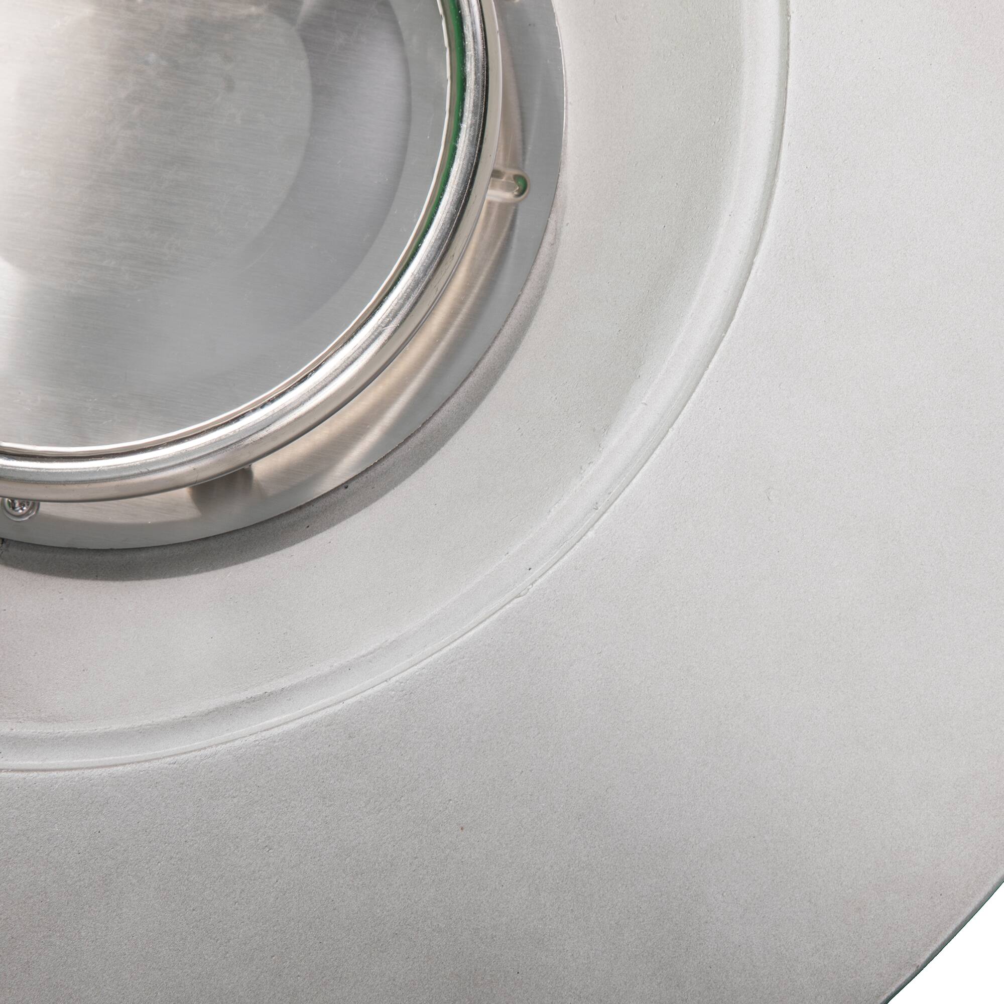 Back. Siljoy - 50000 BTU 30" Round Propane Fire Pit Table Light Gray Concrete Outdoor Patio Deck Garden Heater.