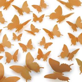 Zulay Kitchen - Zulay 24pcs Removable DIY Decorations 3D Butterfly Wall Decor with 3 Different Sizes - Brown