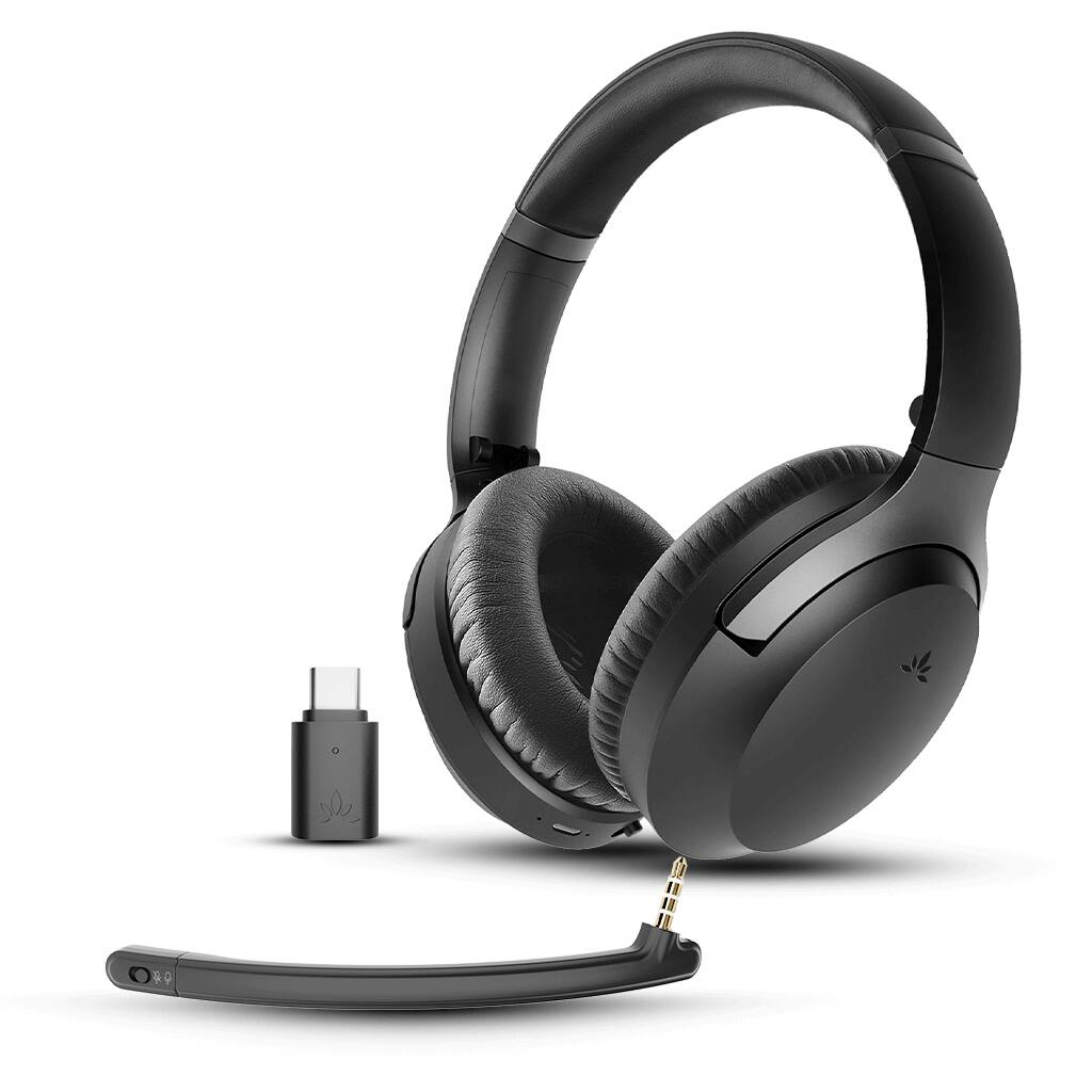 Front. avantalk - Aria Pro 3 - Bluetooth Wireless Headphones with Mic for Work - 20ms Low Latency, Dual Connection (PC + Phone).