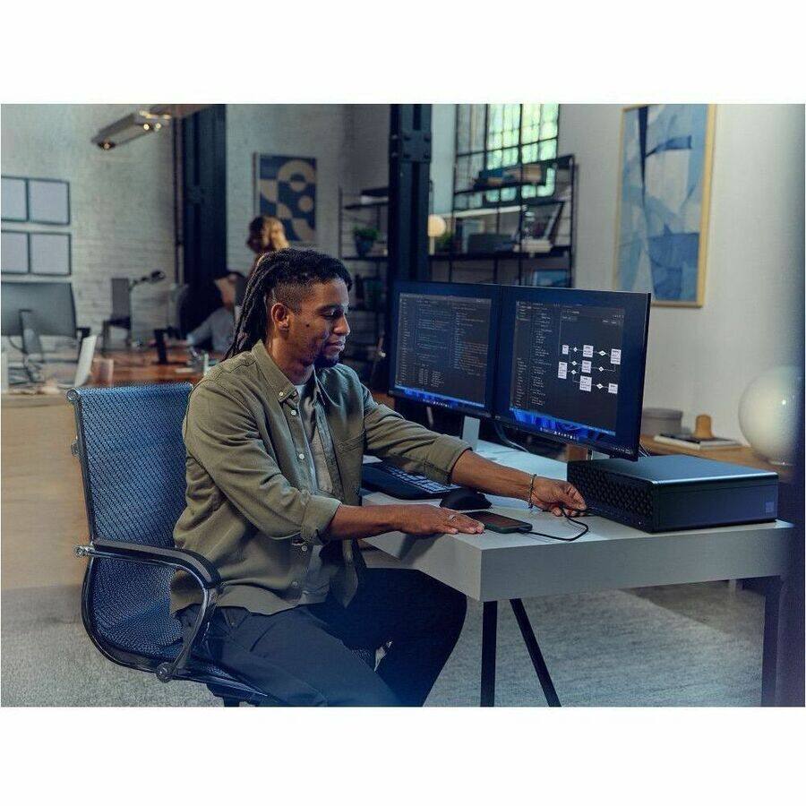 Alt View 1. HP - HP EliteDesk 8 G1i Desktop Computer - Intel Core Ultra 9 285 - vPro Technology - 64 GB - 1 TB SSD - Small Form Factor - - Jack Black.