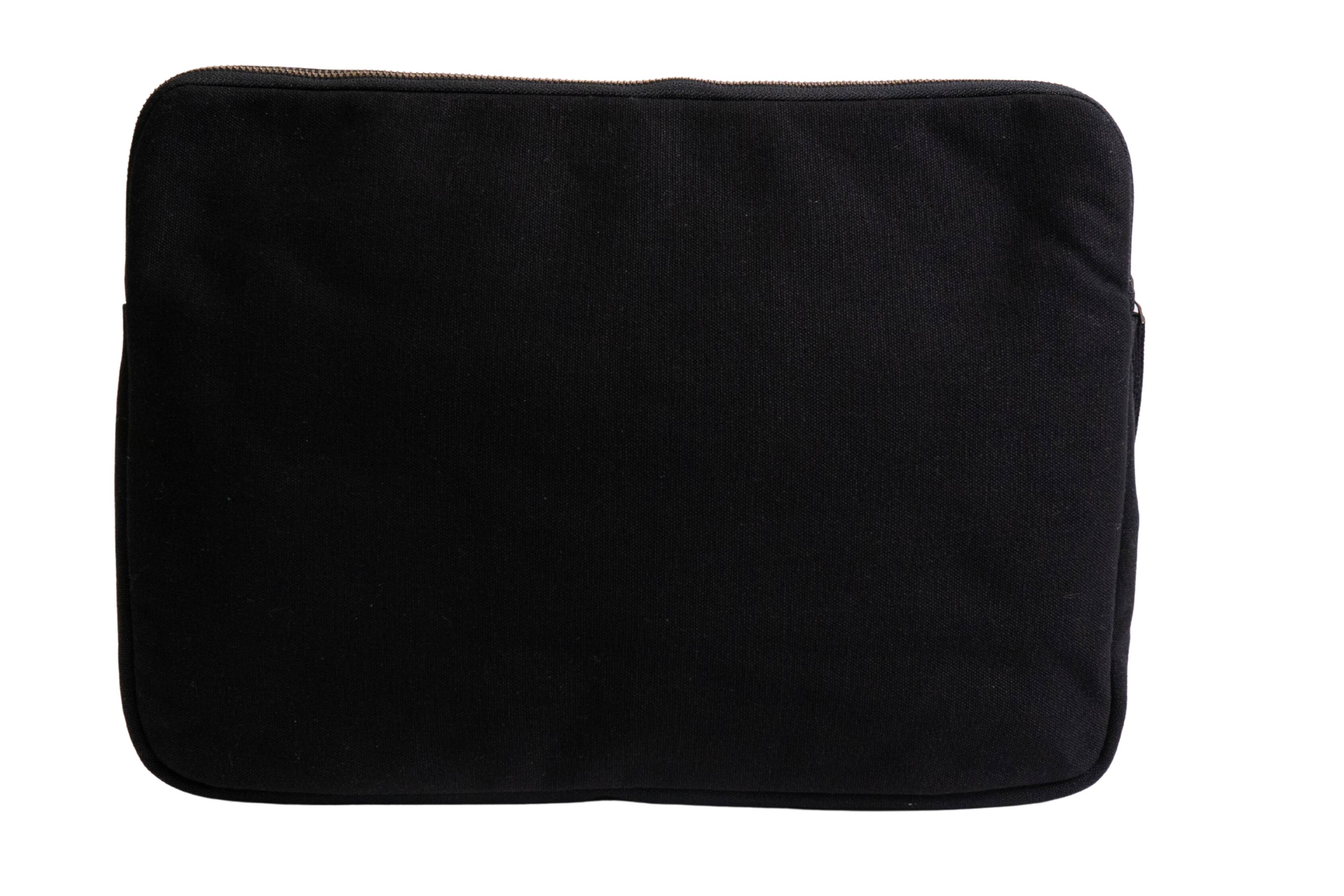 Back. Terra Thread - Organic Cotton Laptop Sleeve 15 inches - Black.