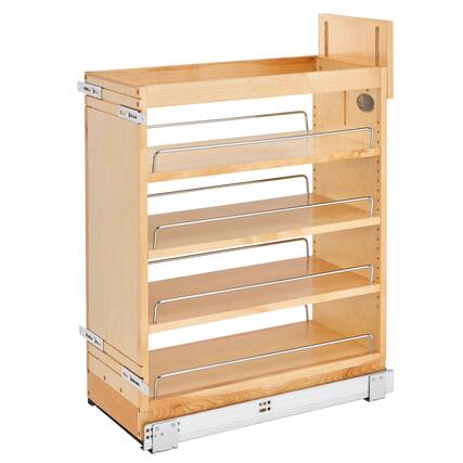 Front. Rev-A-Shelf - Rev-A-Shelf 10.25" Pullout Kitchen Cabinet Organizer Soft-close, 448-BCSC-9C - Light Brown.