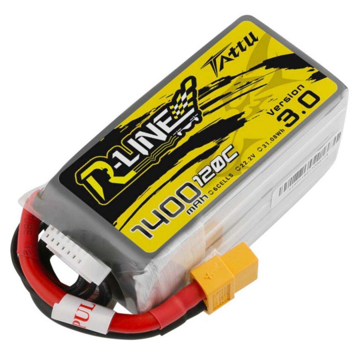 Tattu  
R-LINE  
Version 3.0  
1400mAh 120C  
22.2V  
6CELLS  
31.08Wh