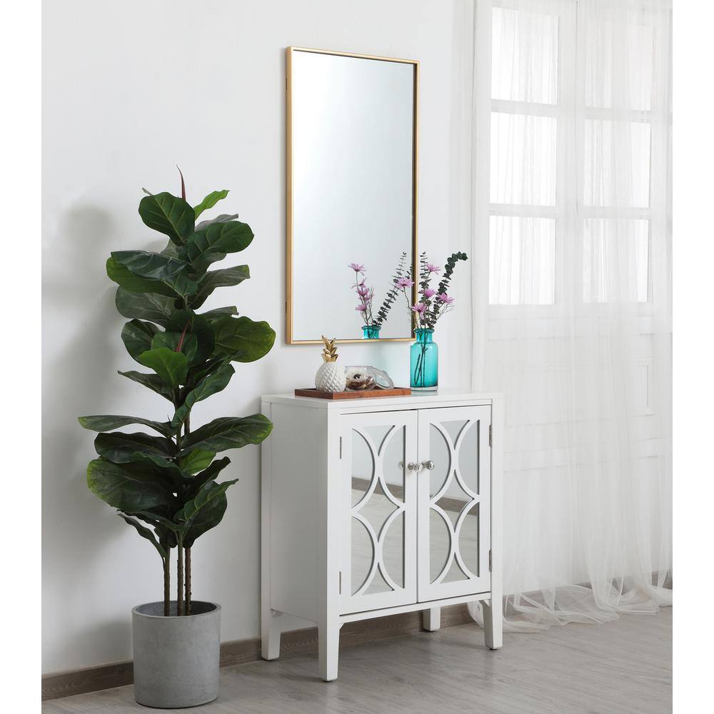 Alt View 2. Elegant Decor - Metal frame rectangle mirror 20 inch in Brass - Brass.