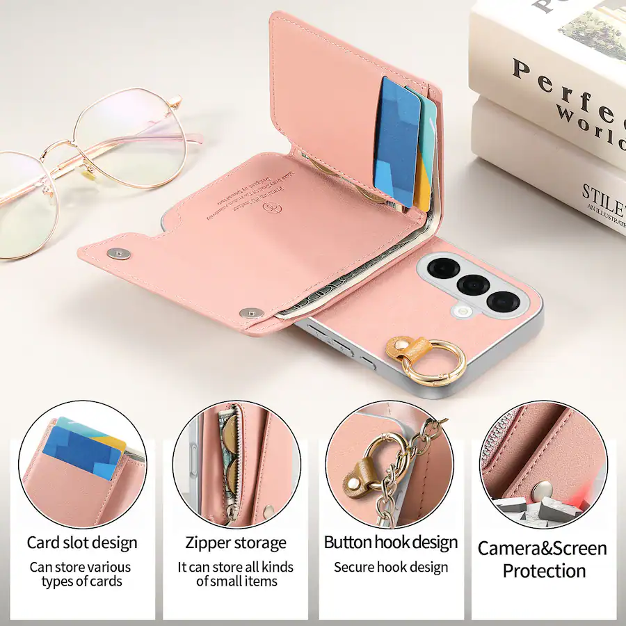Tangent Design Cells Dteck PU Leather Zipper Wallet Phone Case for Samsung Galaxy A37 5G ...