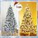 Alt View 4. Gymax - Gymax 7.5 FT Pre-Lit Christmas Tree Snow Flocked Hinged Pine Tree w/ Metal Stand - White.