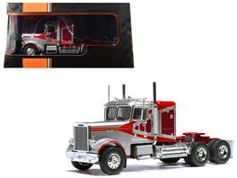 1977 Freightliner FLC 120 64 T Truck Tractor 1/43 Diecast Model by IXO Models - Red and Silver Metallic