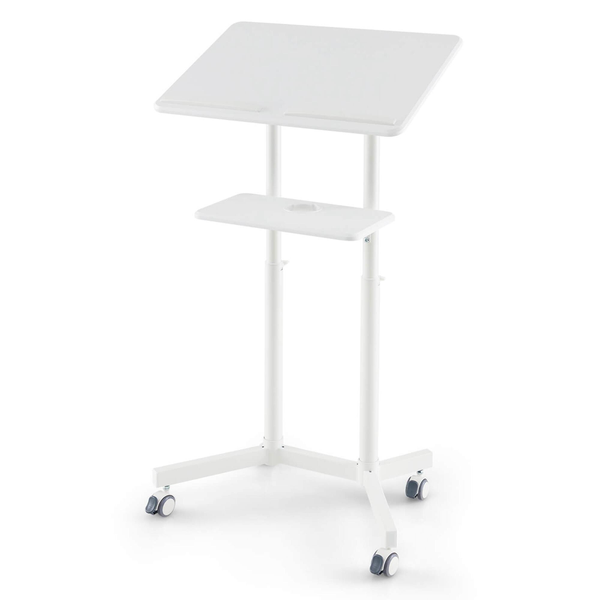 Alt View 19. Costway - Mobile Laptop Desk with Storage Tray - White.