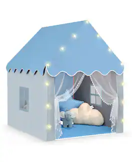 Sugift - Kids Playhouse Tent with Star Lights & Mat for Girls & Boys, Indoor/Outdoor Gift