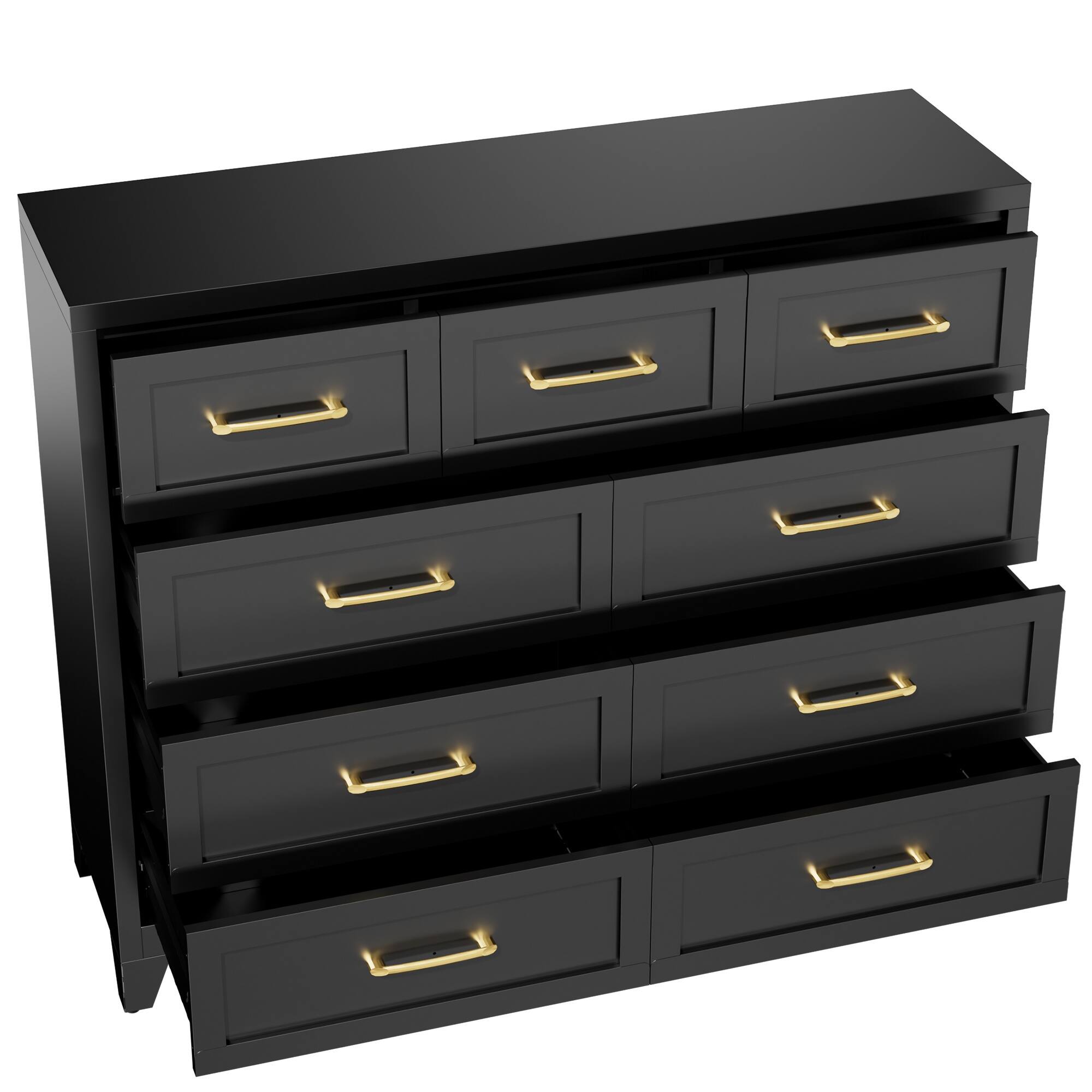 Alt View 8. Boyel Living - 9-Drawer Tall Metal Dresser with Smooth-Glide Storage - Black.